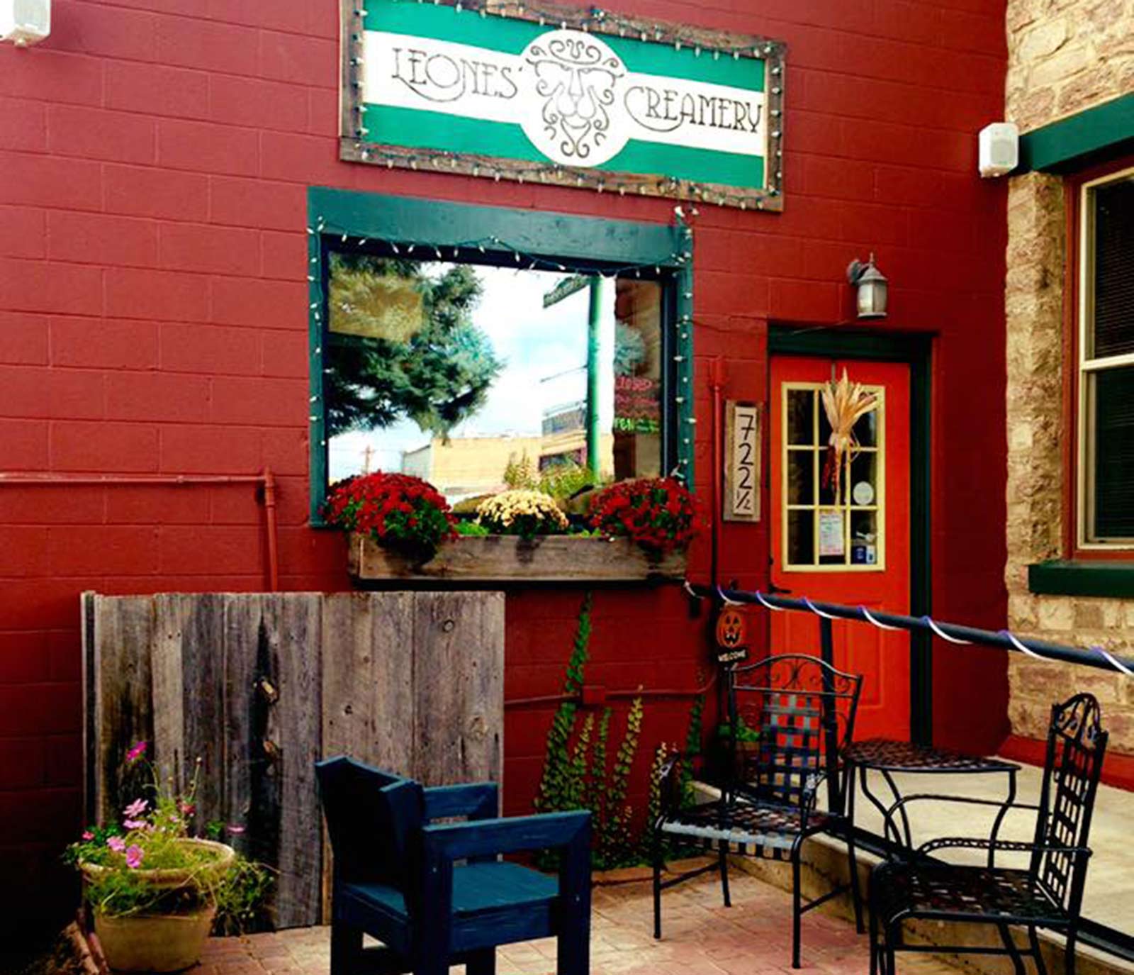 Outside of Leones' Creamery