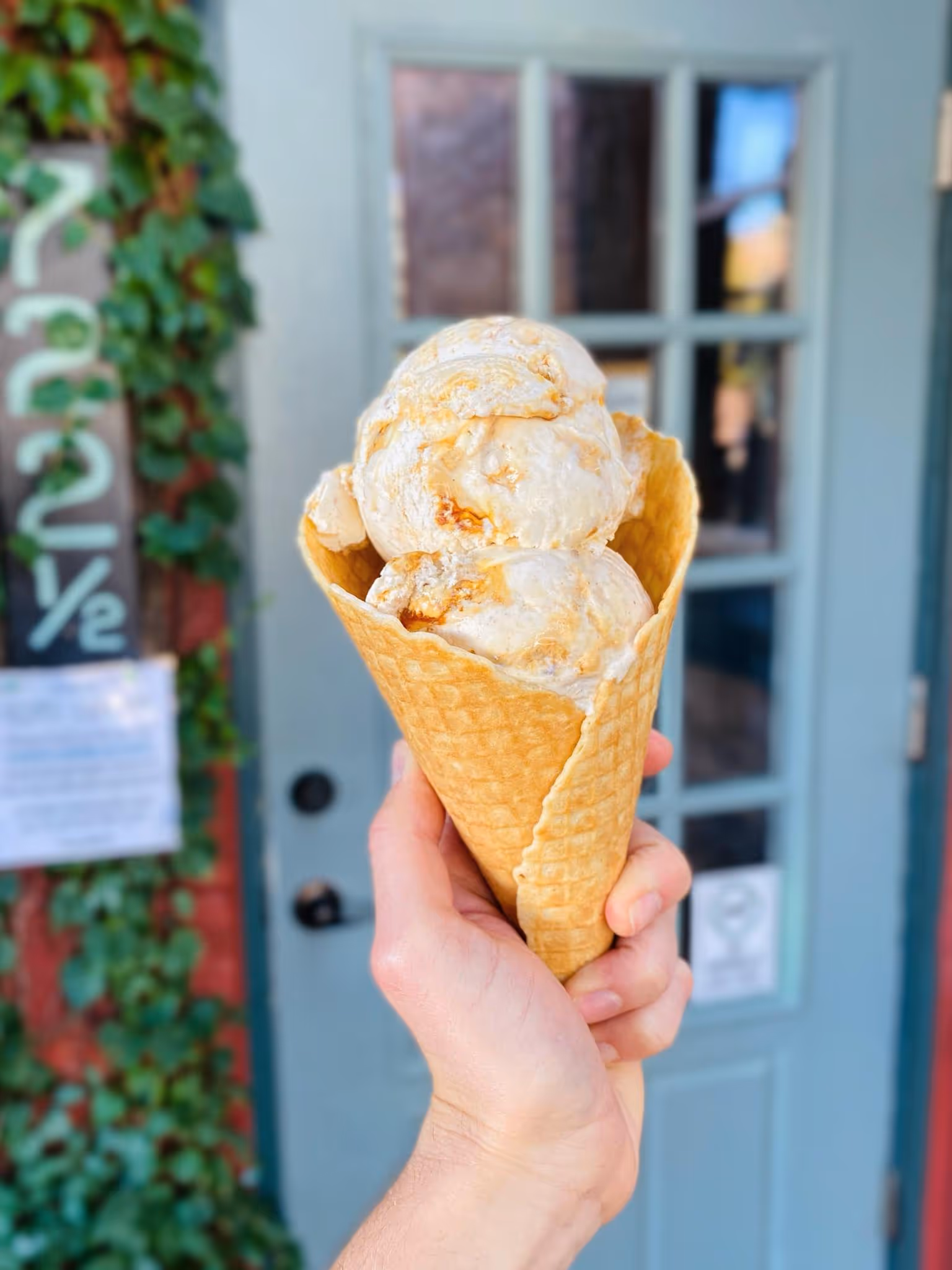 Sunrise ice cream at Leones' Creamery